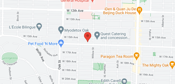map of 405 833 W 16TH AVENUE